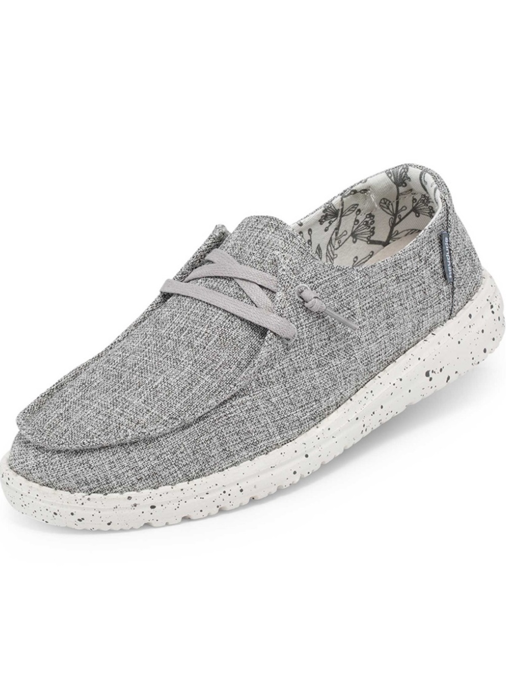 Hey Dude Women’s Grey Linen Wendy Slip On Shoes Size 9
